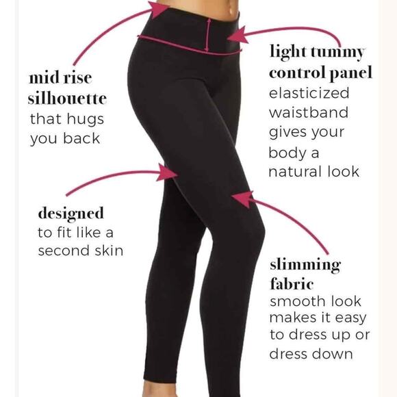 NWT Felina Women’s Sueded Wide Waistband Leggings 2-Pack M - Picture 4 of 4